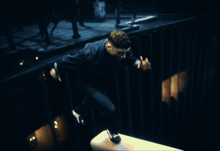 Shot breakdown animation: The Leap cityscape build and composite