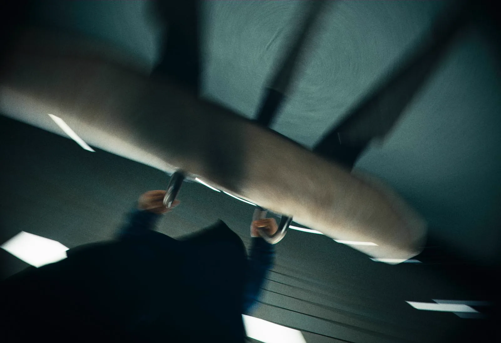 Full-CG Backrooms shot from a body-mounted camera POV